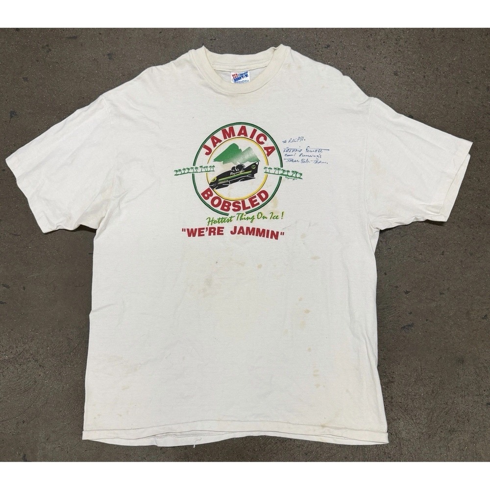 Vintage 1990's Cool Runnings Movie Promo Shirt Size XL‎ Signed Freddie Powell